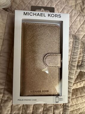 Michael Kors Metallic Gold Folio Phone Case